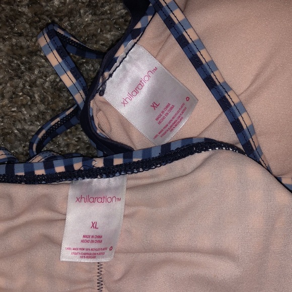 XHILARATION BIKINI Blue/Peach Size XL - Picture 5 of 7